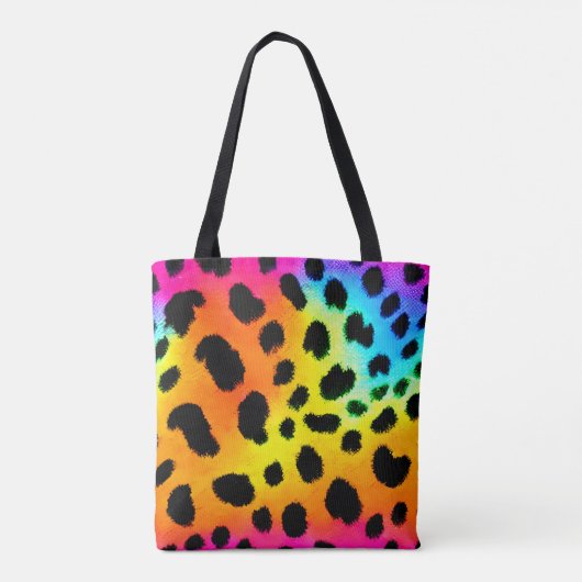 Kleurrijk Rainbow Cheetah Seamless Pattern Draagtas (Achterkant)