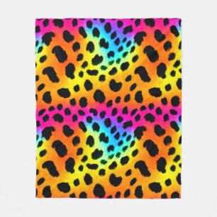 Kleurrijk Rainbow Cheetah Seamless Pattern Fleece Deken