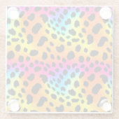 Kleurrijk Rainbow Cheetah Seamless Pattern Glazen Onderzetter (Achterkant)