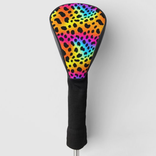Kleurrijk Rainbow Cheetah Seamless Pattern Golfheadcover (Voorkant)