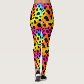 Kleurrijk Rainbow Cheetah Seamless Pattern Leggings (Achterkant)