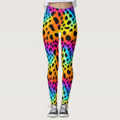 Kleurrijk Rainbow Cheetah Seamless Pattern Leggings (Voorkant)