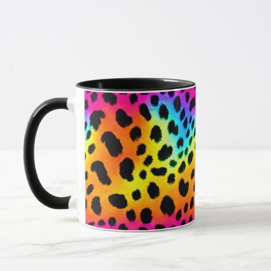 Kleurrijk Rainbow Cheetah Seamless Pattern Mok (Links)