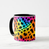 Kleurrijk Rainbow Cheetah Seamless Pattern Mok (Voorkant links)