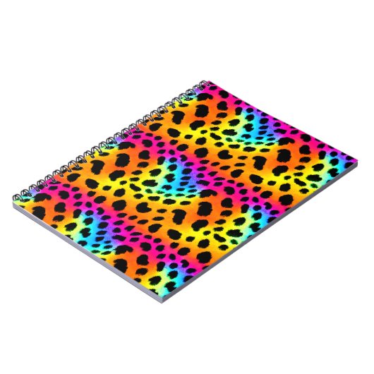 Kleurrijk Rainbow Cheetah Seamless Pattern Notitieboek (Linkerzijde)