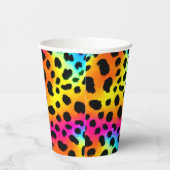 Kleurrijk Rainbow Cheetah Seamless Pattern Papieren Bekers (Rechts)