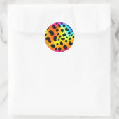 Kleurrijk Rainbow Cheetah Seamless Pattern Ronde Sticker (Tas)