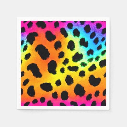 Kleurrijk Rainbow Cheetah Seamless Pattern Servet (Voorkant)