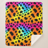 Kleurrijk Rainbow Cheetah Seamless Pattern Sherpa Deken (Voorkant)