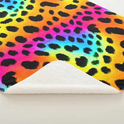 Kleurrijk Rainbow Cheetah Seamless Pattern Sherpa Deken (3/4)