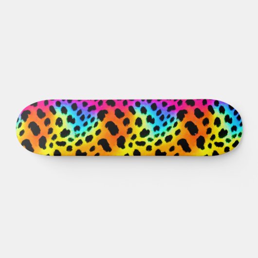 Kleurrijk Rainbow Cheetah Seamless Pattern Skateboard (Horizontaal)