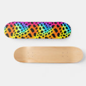 Kleurrijk Rainbow Cheetah Seamless Pattern Skateboard (Horizontaal)