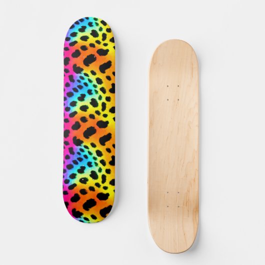 Kleurrijk Rainbow Cheetah Seamless Pattern Skateboard (Voorkant)