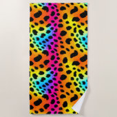 Kleurrijk Rainbow Cheetah Seamless Pattern Strandlaken (Voorkant)
