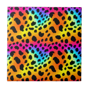 Kleurrijk Rainbow Cheetah Seamless Pattern Tegeltje