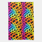 Kleurrijk Rainbow Cheetah Seamless Pattern Theedoek (Verticaal)