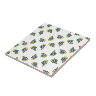 Kleurrijk Rainbow Fern Leaf Simple Pattern Tegeltje