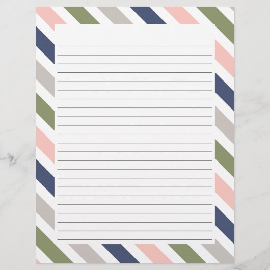 Kleurrijk randgestreepte briefpapier met lijnen briefhoofd (Voorkant)