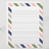 Kleurrijk randgestreepte briefpapier met lijnen briefhoofd (Voorkant / Achterkant)