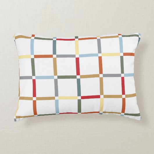 Kleurrijk raster met negatieve ruimte geïnspireerd accent kussen (Voorkant)