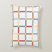 Kleurrijk raster met negatieve ruimte geïnspireerd accent kussen (Achterkant (Verticaal))