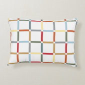 Kleurrijk raster met negatieve ruimte geïnspireerd accent kussen (Achterkant)