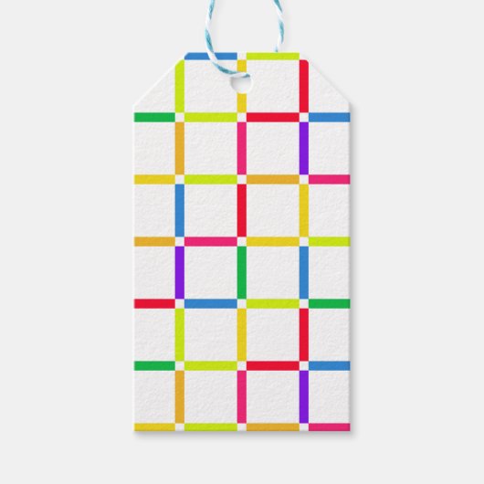 Kleurrijk raster met negatieve ruimte Pop Art-Insp Cadeaulabel (Voorkant)