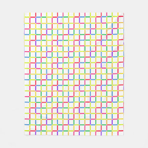 Kleurrijk raster met negatieve ruimte Pop Art-Insp Fleece Deken