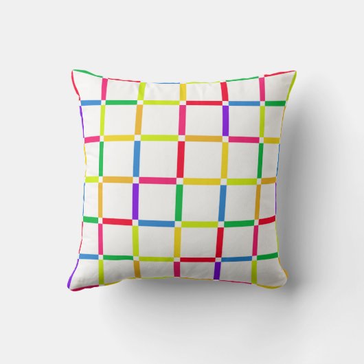 Kleurrijk raster met negatieve ruimte Pop Art-Insp Kussen (Achterkant)