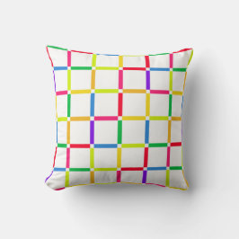 Kleurrijk raster met negatieve ruimte Pop Art-Insp Kussen