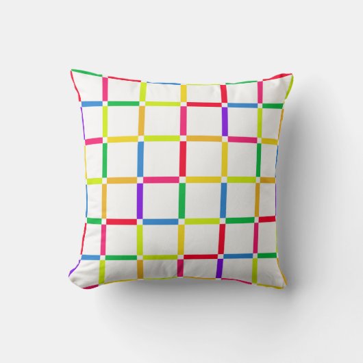 Kleurrijk raster met negatieve ruimte Pop Art-Insp Kussen (Voorkant)