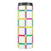 Kleurrijk raster met negatieve ruimte Pop Art-Insp Thermosbeker (Achterkant)