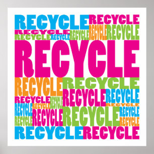 Kleurrijk Recyclen Poster