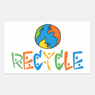 Kleurrijk Recyclen Rechthoekige Sticker