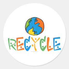 Kleurrijk Recyclen Ronde Sticker