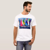 Kleurrijk Regatta-Mannen T-shirt (Voorkant volledig)
