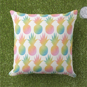 Kleurrijk Regenboog Ananas Patroon Tropisch Buitenkussen