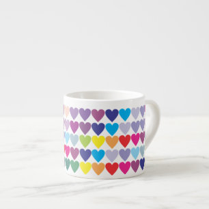 Kleurrijk Regenboog Hartjes Patroon Espresso Kop