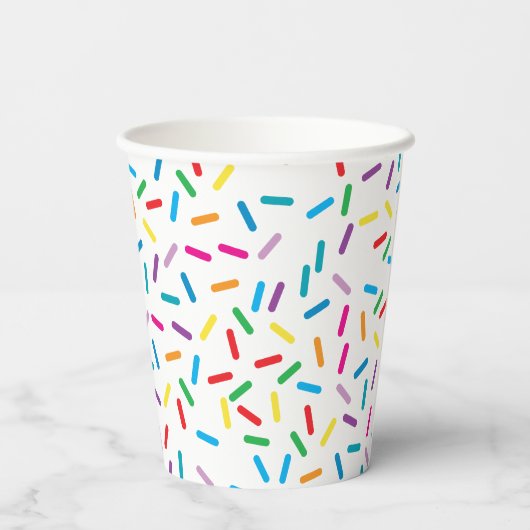 Kleurrijk regenboog sprenkels patroon papieren bekers (Achterkant)