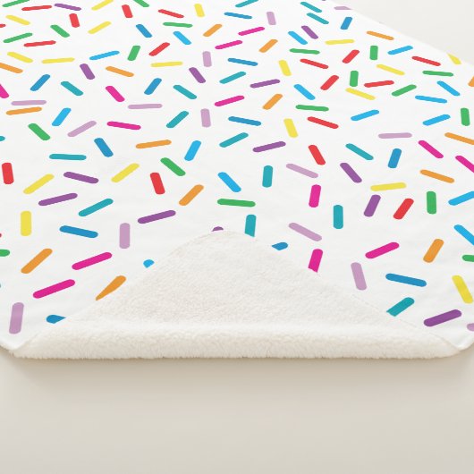 Kleurrijk regenboog sprenkels patroon sherpa deken (3/4)