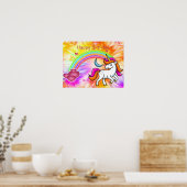Kleurrijk, regenboog, Unicorn, Fireworks, Birthday Poster (Keuken)