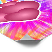 Kleurrijk, regenboog, Unicorn, Fireworks, Birthday Poster (Hoek)