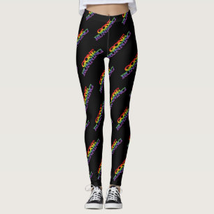 Kleurrijk regenboogeffect toon Tekstpatroon uitvoe Leggings