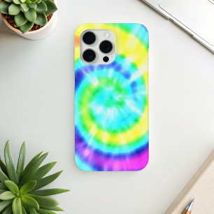Kleurrijk regenboogkleurig kleurstofpatroon iPhone 16 pro hoesje