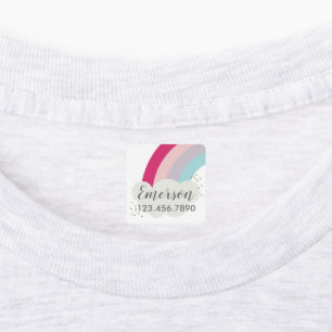 Kleurrijk regenbooglabel kinder waterdicht labels