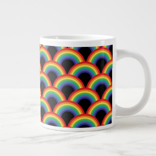 Kleurrijk regenboogpatroon extra grote beker