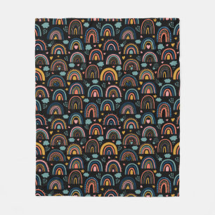 Kleurrijk regenboogpatroon fleece deken