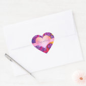 Kleurrijk regenboogpatroon hart sticker (Envelop)