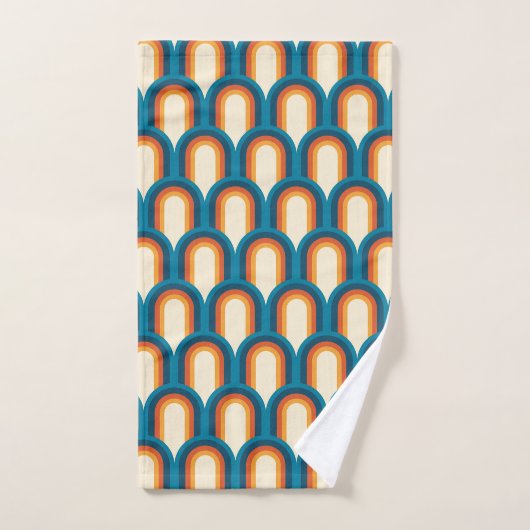 Kleurrijk regenboogpatroon Retro Arch Bad Handdoek (Handdoek)