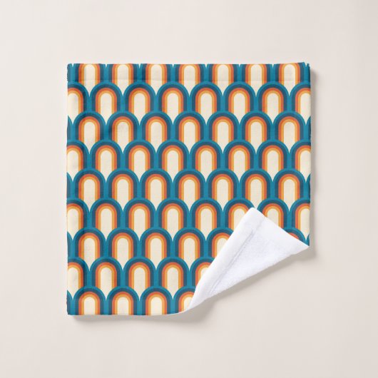 Kleurrijk regenboogpatroon Retro Arch Bad Handdoek (Wasdoekje)